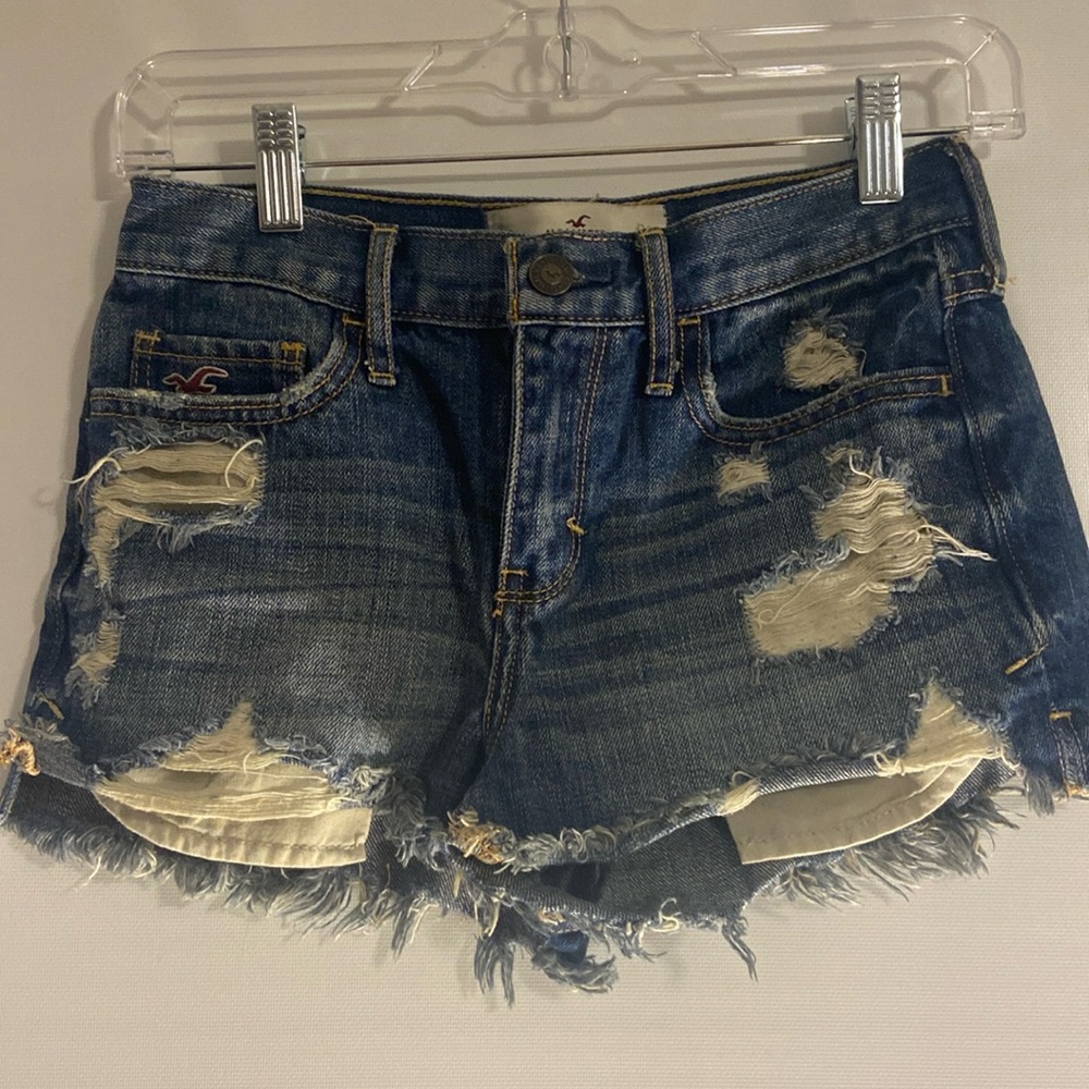 Hollister medium washed distressed jean shorts